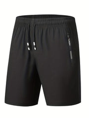 Men's Quick Dry Breathable Shorts, Elastic Waist, Side Pockets