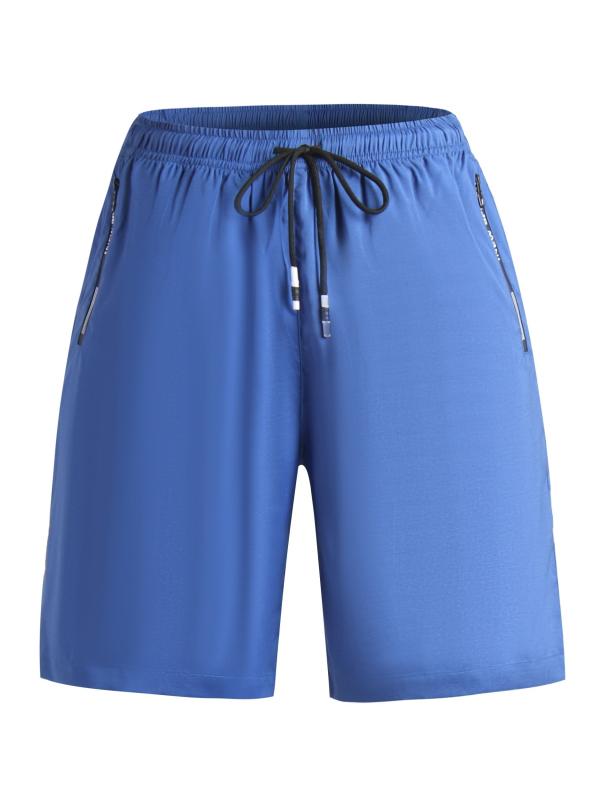 Men's Quick Dry Breathable Shorts, Elastic Waist, Side Pockets