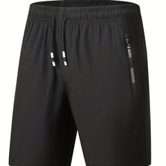 Men's Quick Dry Breathable Shorts, Elastic Waist, Side Pockets