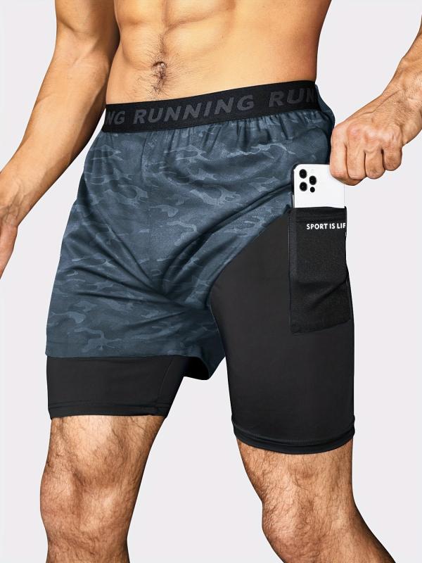 Men's 2 In 1 Workout Shorts With Compression Liner