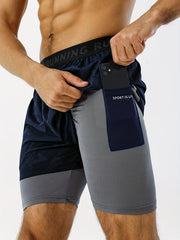 Men's 2 In 1 Workout Shorts With Compression Liner