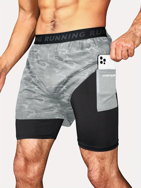 Men's 2 In 1 Workout Shorts With Compression Liner