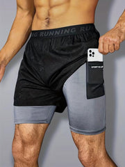 Men's 2 In 1 Workout Shorts With Compression Liner
