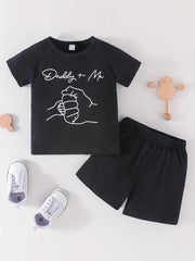 Daddy And Me Short Sleeve Tee And Shorts Set