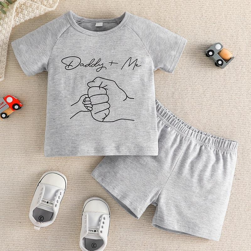 Daddy And Me Short Sleeve Tee And Shorts Set
