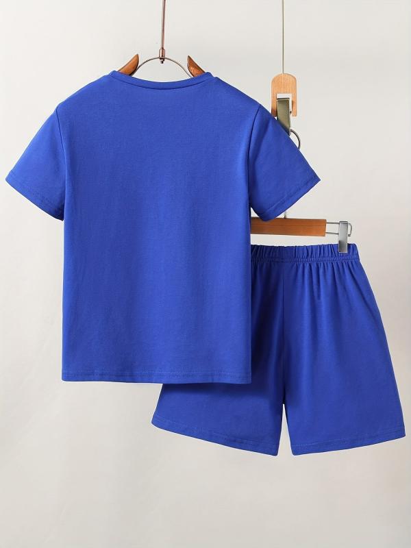 Boys Smile Face T Shirt & Shorts Set for Summer Kids