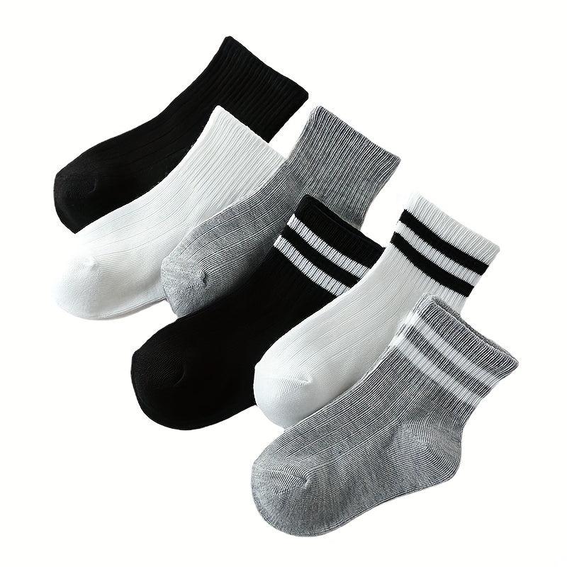 3 Pairs Unisex Preppy Kids Crew Socks for Boys Girls