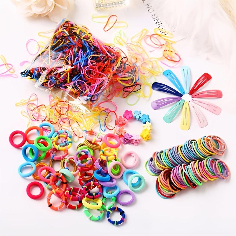 780pcs Girls Hair Accessories Elastic Hair Ties Ponytail Holders Rubber Bands