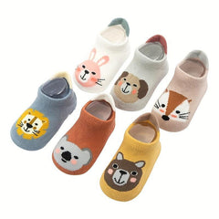 6 Pairs Baby Cartoon Animal Anti Slip Floor Socks