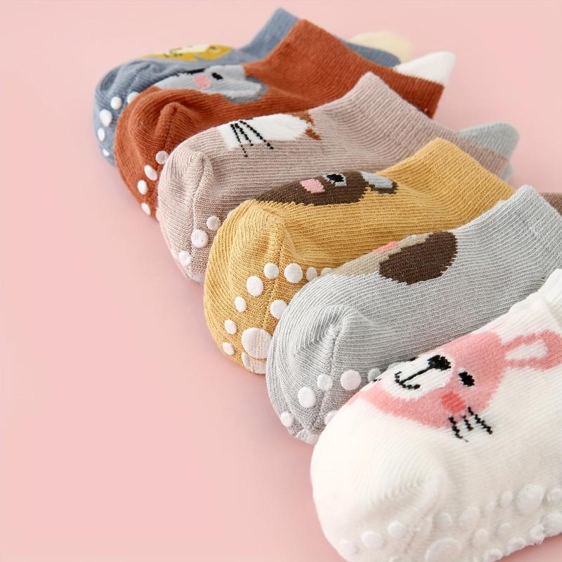 6 Pairs Baby Cartoon Animal Anti Slip Floor Socks
