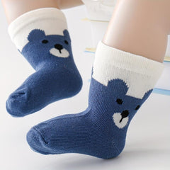 5 Pairs Bear Footprint Knit Socks Soft Breathable Baby Boys Girls Accessories
