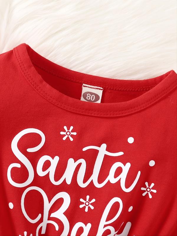 Baby Girls Mesh Dress Christmas Letter Snowman Print Long Sleeve