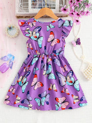 Toddler Girls Butterfly Princess Dress For Party Beach Vacation