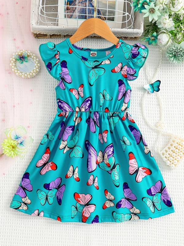 Toddler Girls Butterfly Princess Dress For Party Beach Vacation