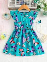 Toddler Girls Butterfly Princess Dress For Party Beach Vacation