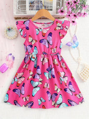 Toddler Girls Butterfly Princess Dress For Party Beach Vacation