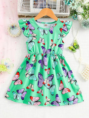 Toddler Girls Butterfly Princess Dress For Party Beach Vacation
