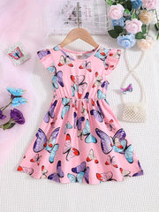 Toddler Girls Butterfly Princess Dress For Party Beach Vacation
