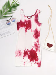 Girls Bodycon Tank Dress Tie Dye for Party Beach Vacation
