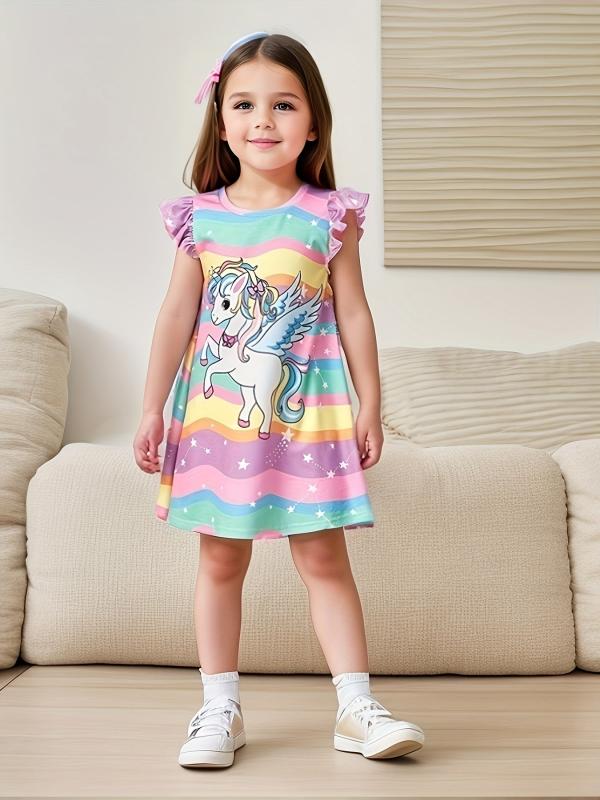 Toddler Girls Unicorn Princess Dress Party Summer Clothes