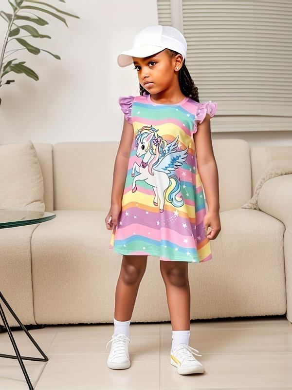 Toddler Girls Unicorn Princess Dress Party Summer Clothes