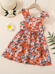 Girls Ruffled Sleeves Princess Dress Summer Clothes