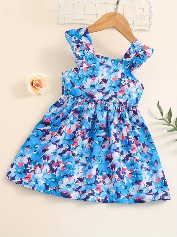 Girls Ruffled Sleeves Princess Dress Summer Clothes