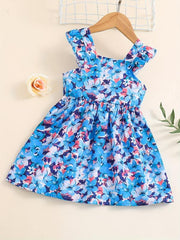 Girls Ruffled Sleeves Princess Dress Summer Clothes