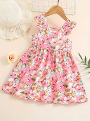 Girls Ruffled Sleeves Princess Dress Summer Clothes