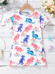 Toddler Girls Rainbow Unicorn Graphic T Shirt Dress Kids Summer Clothes