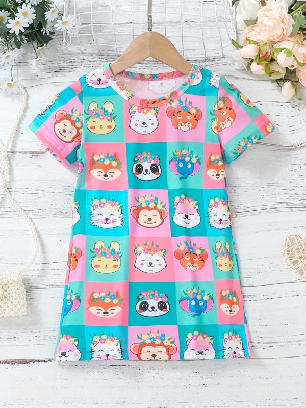 Toddler Girls Rainbow Unicorn Graphic T Shirt Dress Kids Summer Clothes