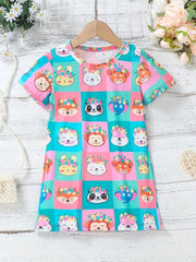 Toddler Girls Rainbow Unicorn Graphic T Shirt Dress Kids Summer Clothes