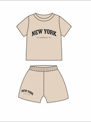 2pcs Infant Boys Casual Los Angeles T-shirt & Shorts Set for Summer