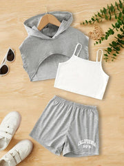 Girls Casual Sleeveless Summer Suit for Kids