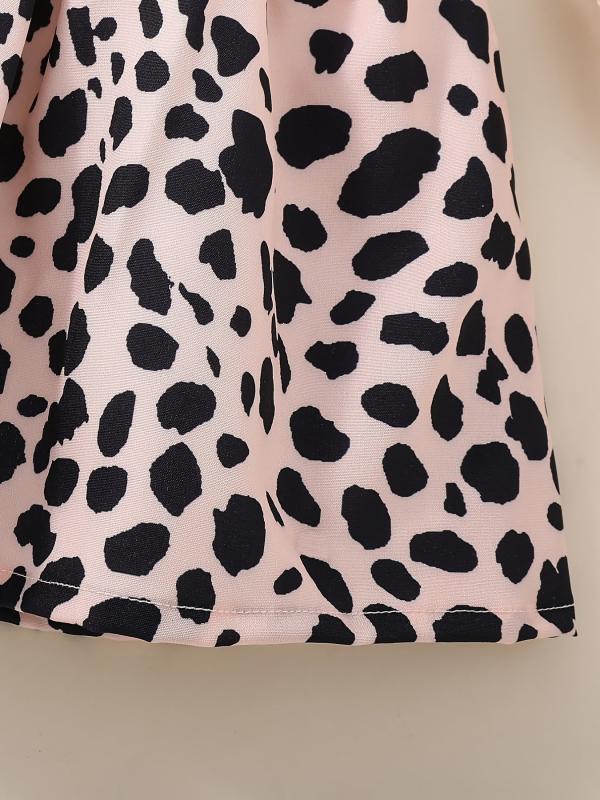 2pcs Toddler Girls LOVE Graphic T Shirt & Leopard Skirt Set Kids Summer Clothes