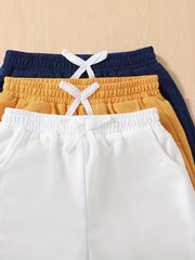 3pcs Boys Comfortable Casual Shorts for Summer Kids Clothes