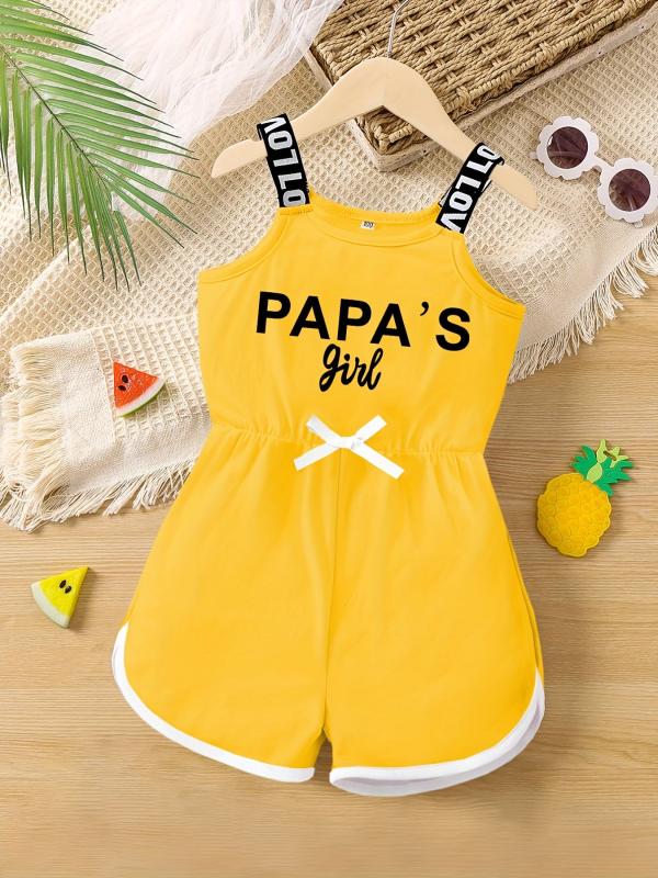 Toddler Girls PAPA'S GIRL Cami Rompers Jumpsuits