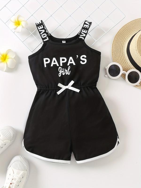 Toddler Girls PAPA'S GIRL Cami Rompers Jumpsuits
