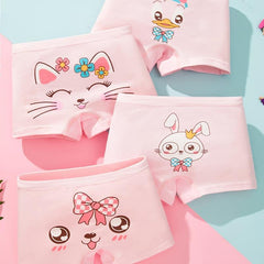 4pcs Girls Bunny Cat Print Underwear Soft Panties Briefs 95 Cotton