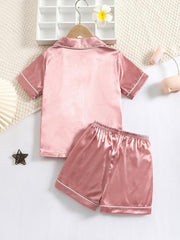 2pcs Solid Casual Pajama Sets