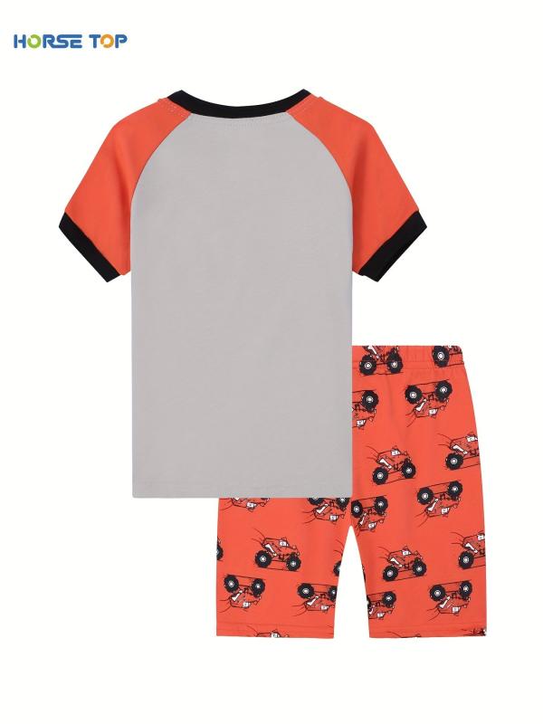 Boys Car Graphic Top & Shorts Pajama Set