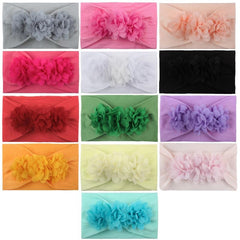 Baby Girls Nylon Three Flower Headband Hair Accessories