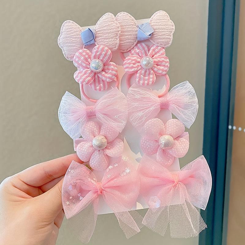 10 Pcs Kids Bow Hair Clips Flowers Hairpin Set for Girls 1 Year Old