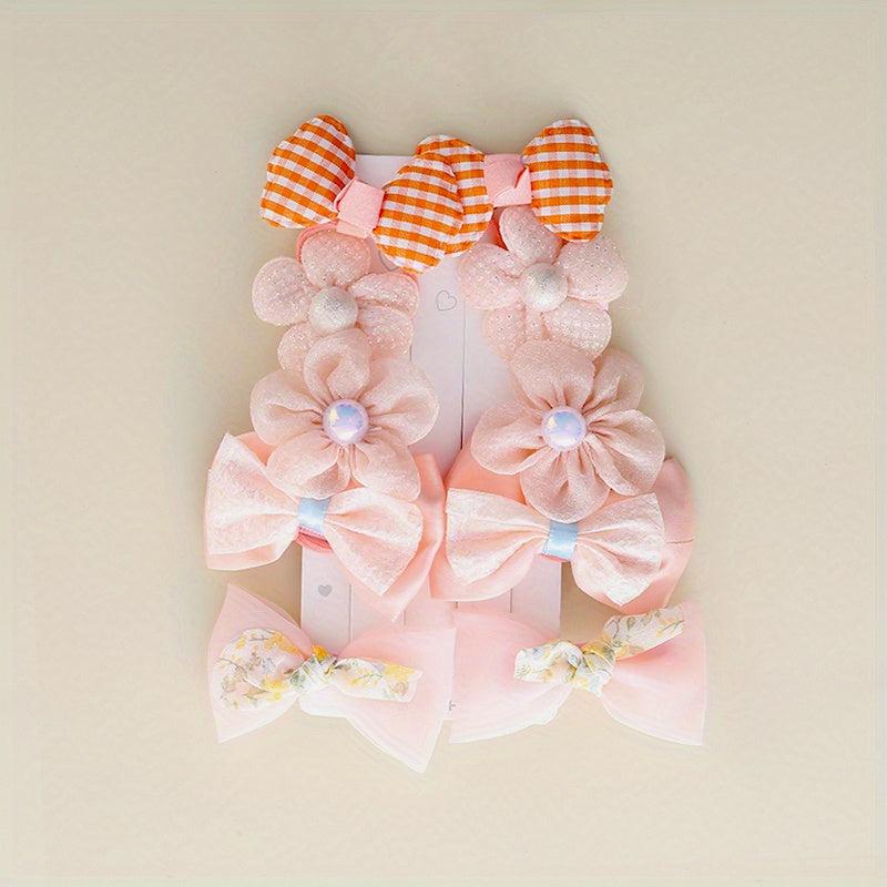 10 Pcs Kids Bow Hair Clips Flowers Hairpin Set for Girls 1 Year Old