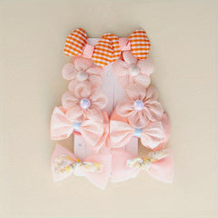 10 Pcs Kids Bow Hair Clips Flowers Hairpin Set for Girls 1 Year Old