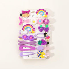 14pcs Kids Flower Candy Hair Clip Girls Hair Accessories Set