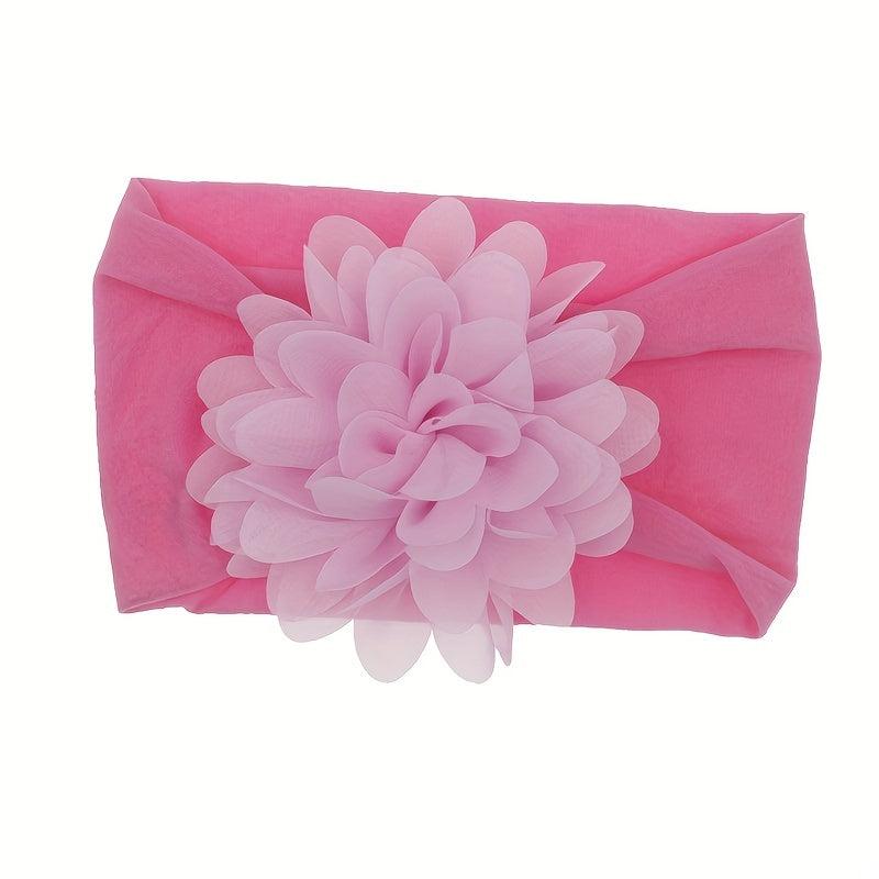 Chiffon Flower Nylon Headband for Baby Girls