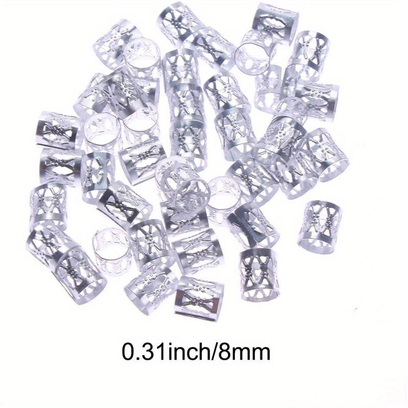 50pcs Dreadlocks Beads Hair Braid Rings Clips Metal Cuffs Hair Jewelry