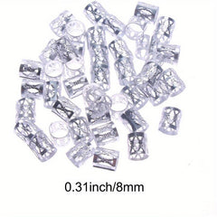 50pcs Dreadlocks Beads Hair Braid Rings Clips Metal Cuffs Hair Jewelry