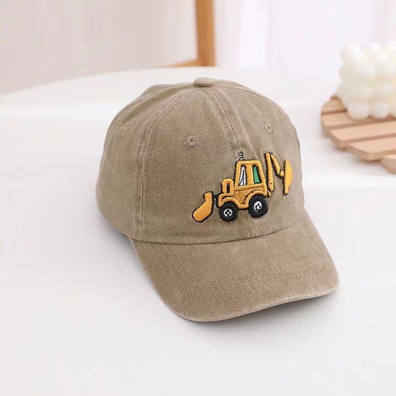 Kids Excavator Embroidered Baseball Cap Adjustable Sun Protection Hat
